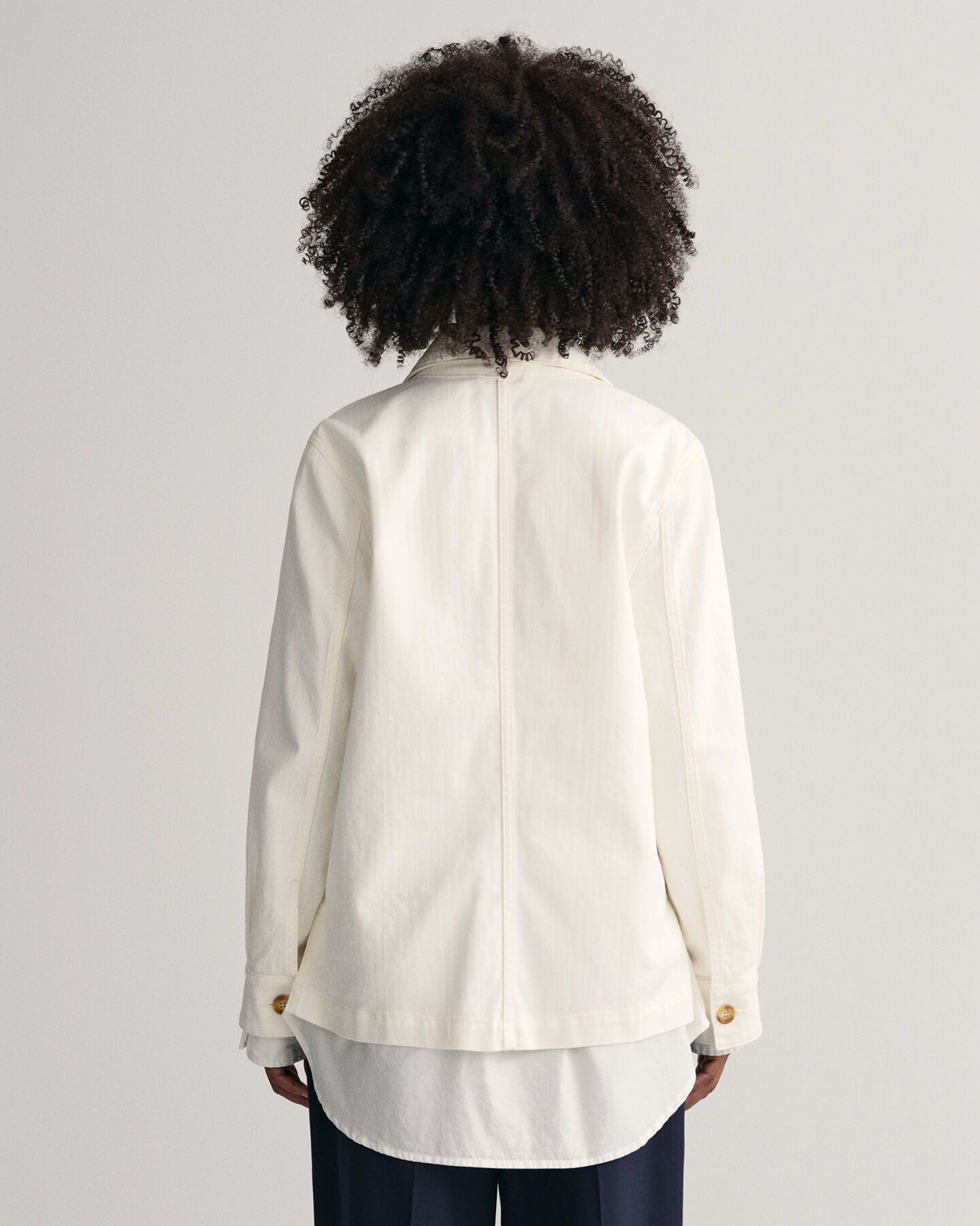 Casaco-camisa em sarja