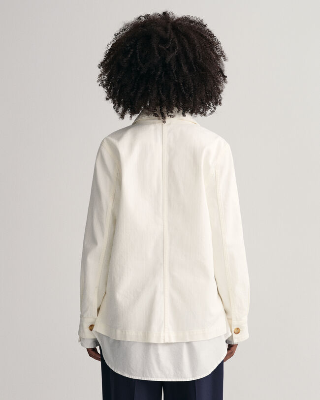 Casaco-camisa em sarja