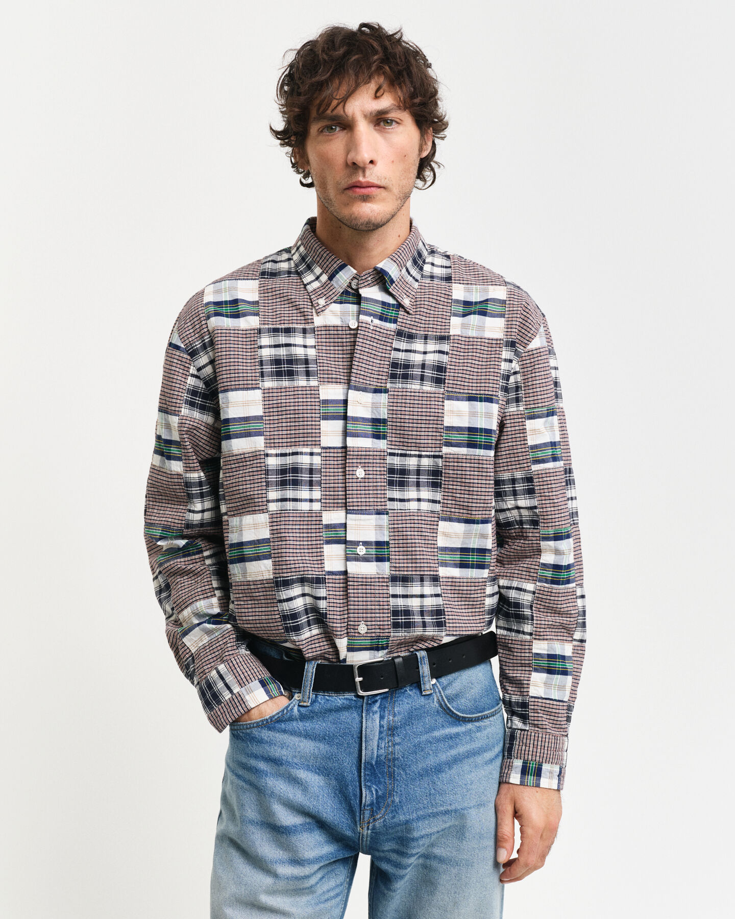 Camisa com patchwork Remake relaxed fit