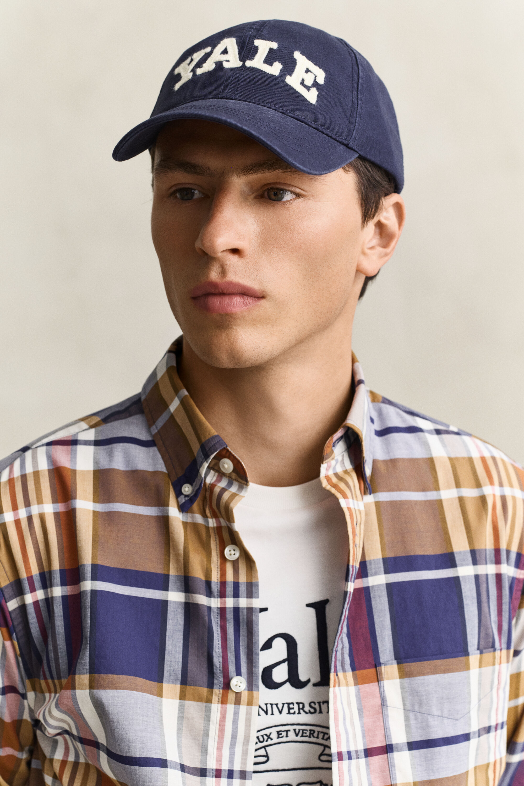 Camisa de popelina com padrão de xadrez Gant x Yale