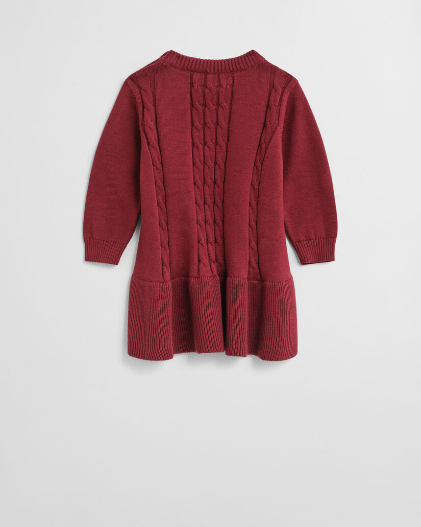 Vestido em malha entrançada de algodão Baby Girls