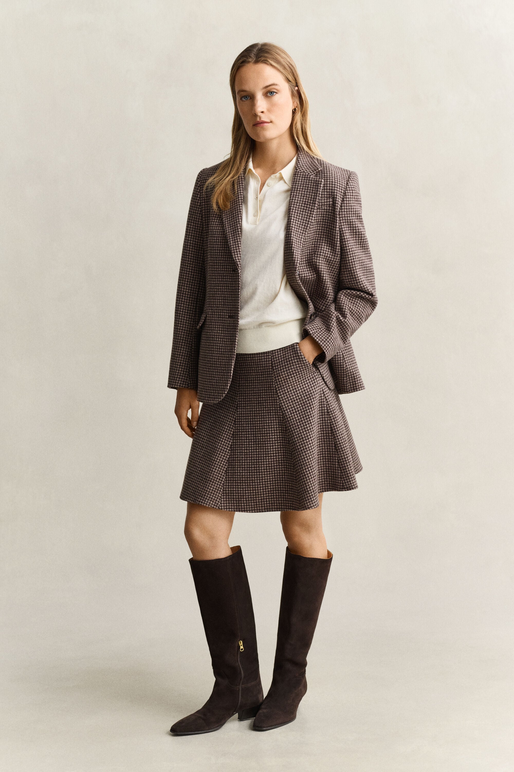 Camisola de malha estilo polo leve