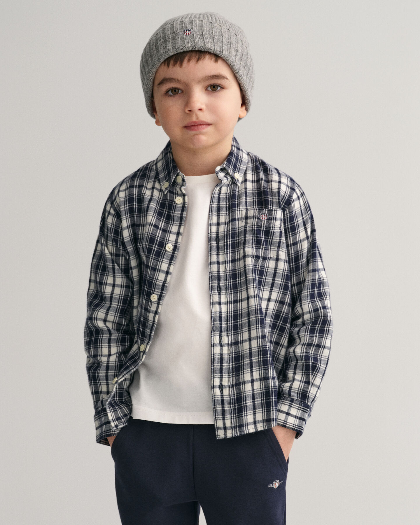 Camisa de flanela com padr&atilde;o de xadrez regular fit Kids