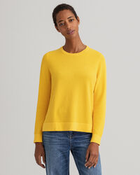 Camisola com decote redondo em algod&atilde;o piqu&eacute;