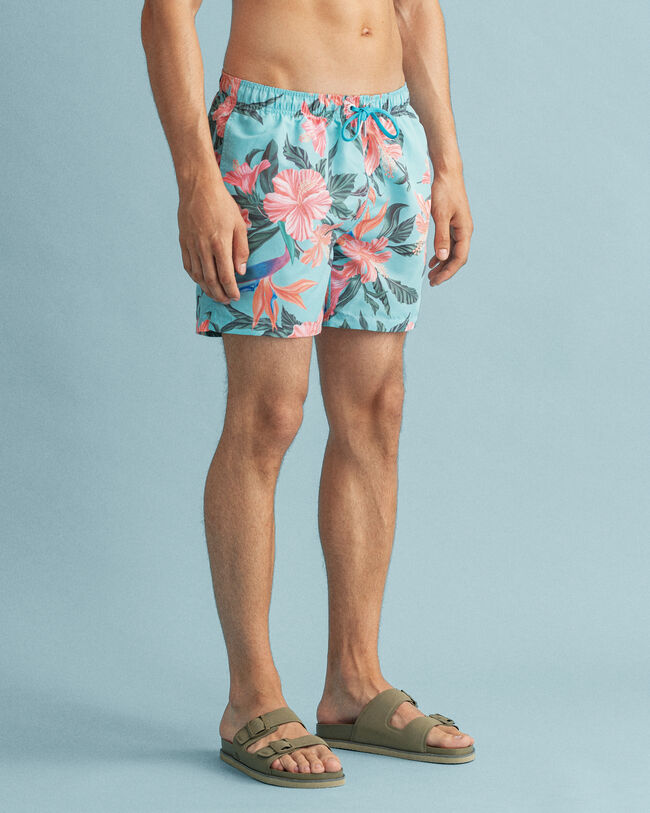 Cal&ccedil;&otilde;es de banho com estampado tropical classic fit