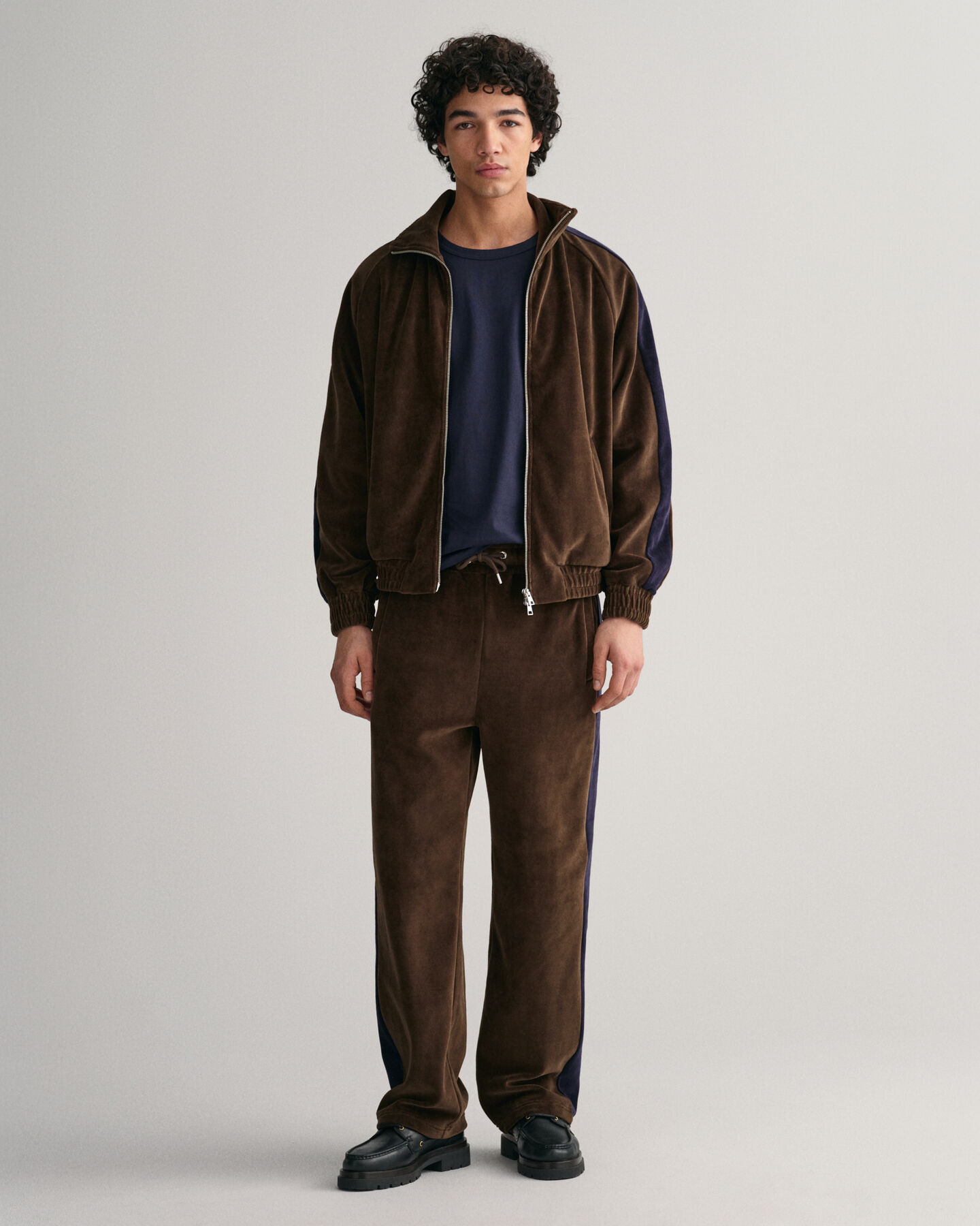 Calças de fato de treino em veludo