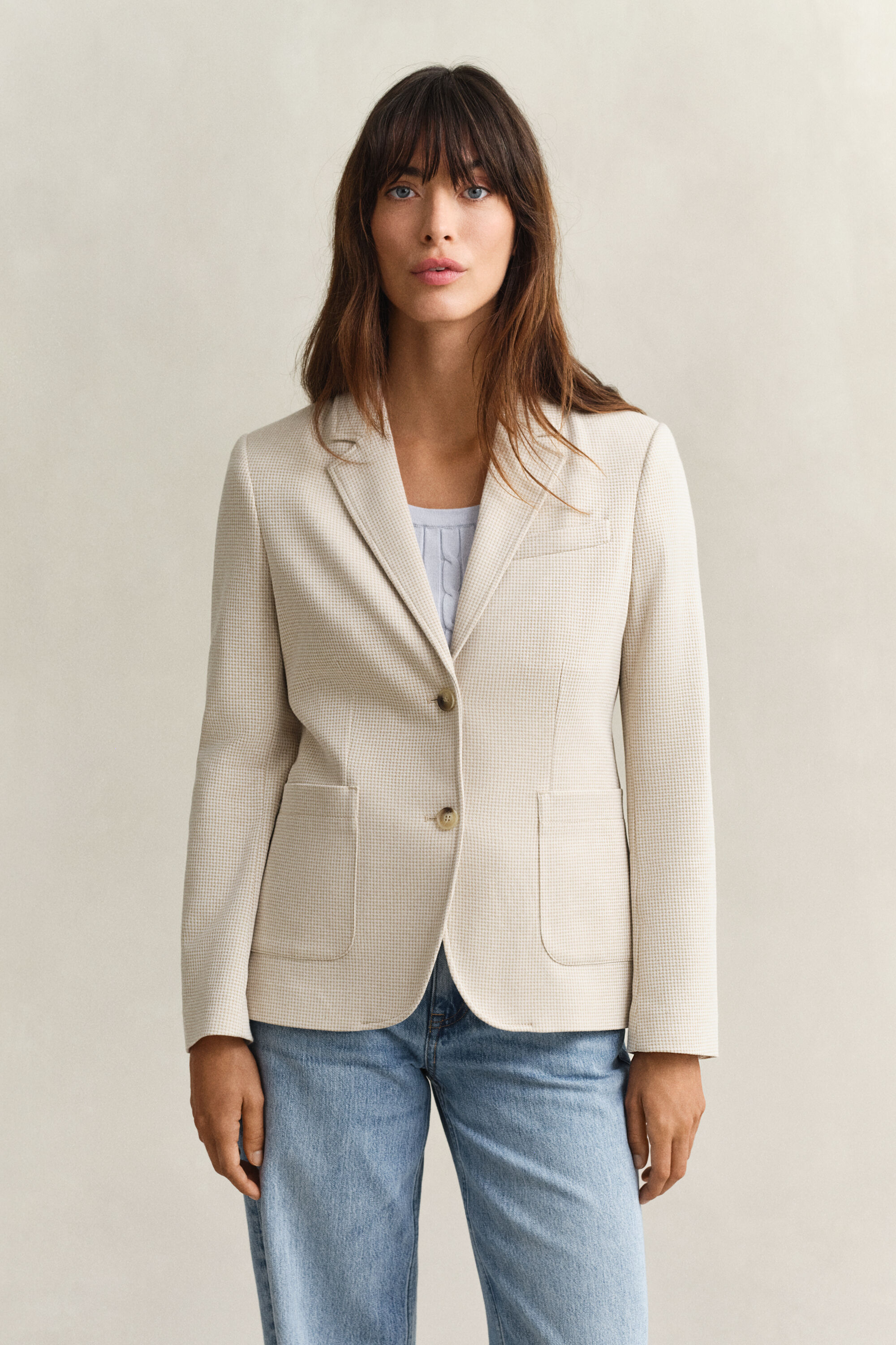 Blazer em algodão piqué
