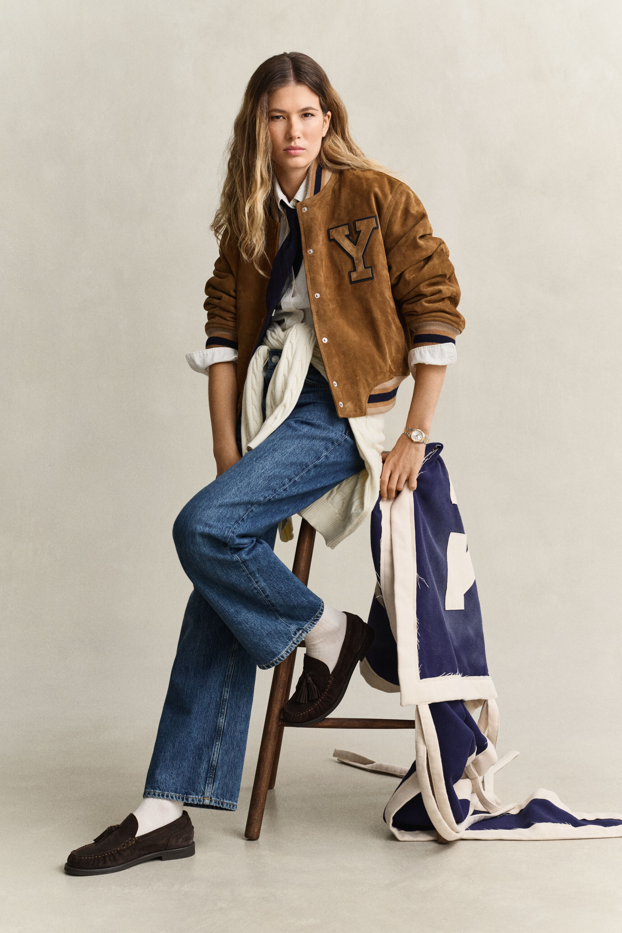 Varsity Jacket em camurça Gant x Yale