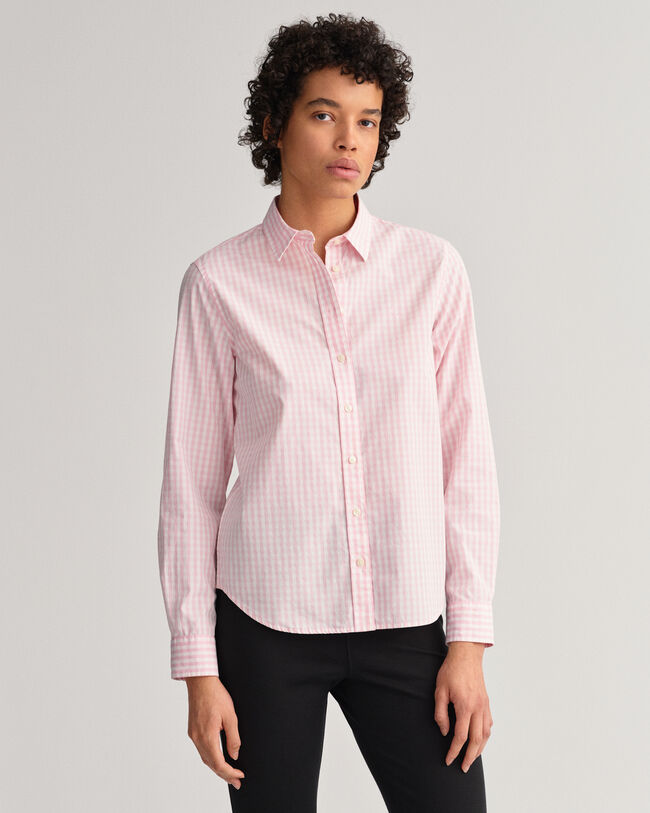 Camisa em popelina gingham regular fit