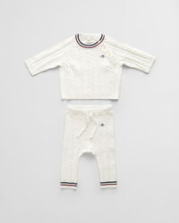 Conjunto de oferta com cal&ccedil;as e camisola de malha &agrave;s riscas Baby