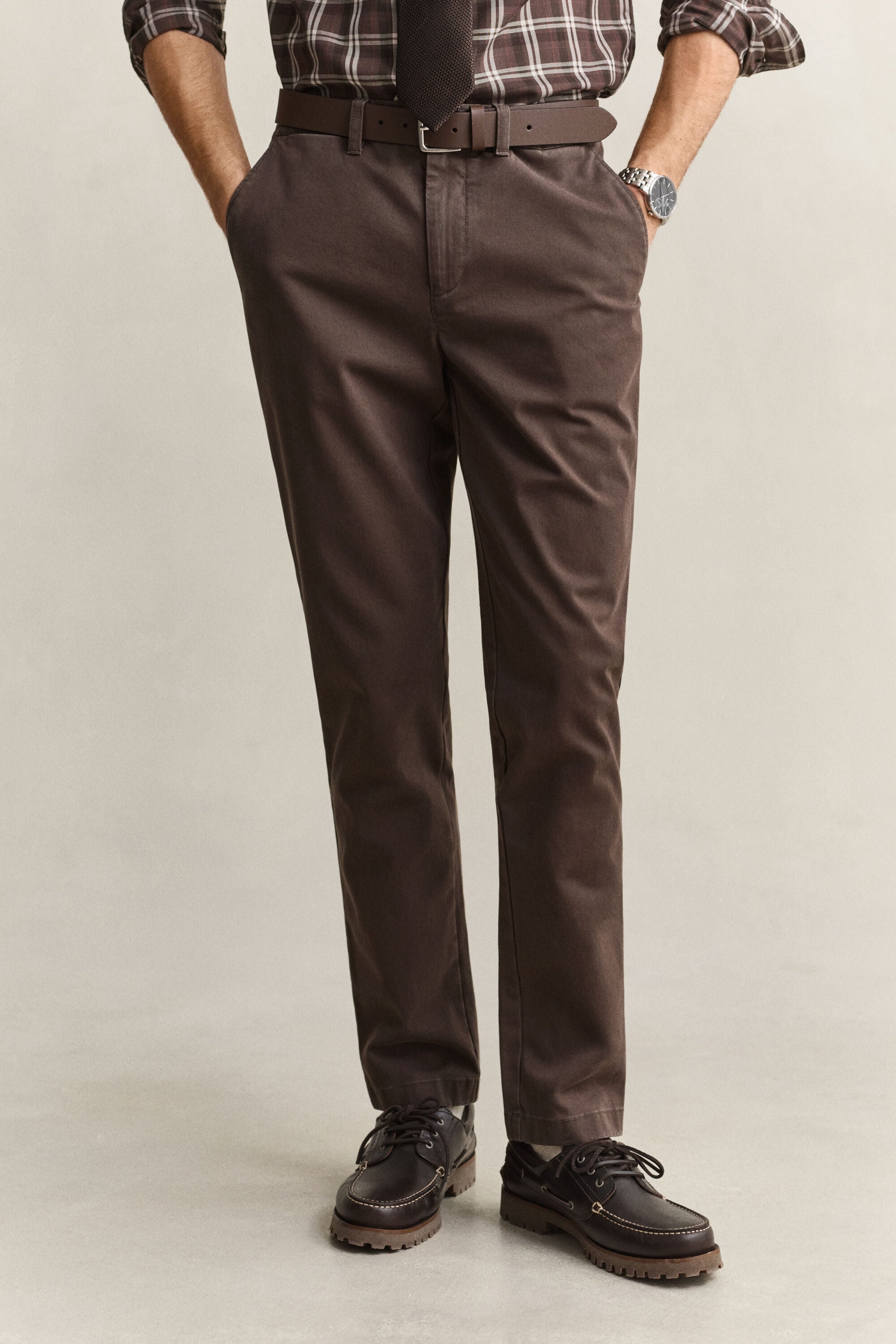 Calças chino confortáveis slim fit