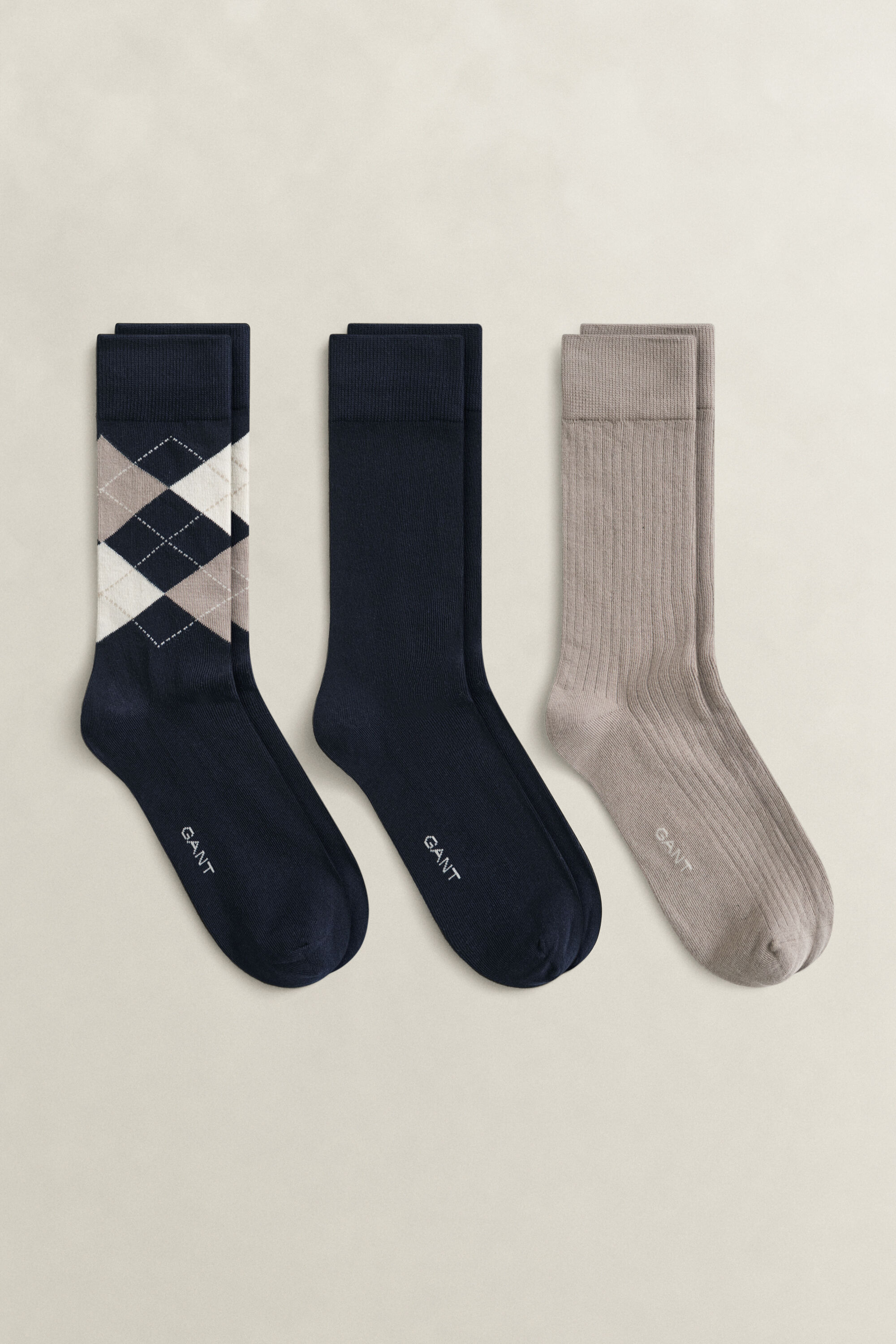 Pack de três pares de meias Argyle