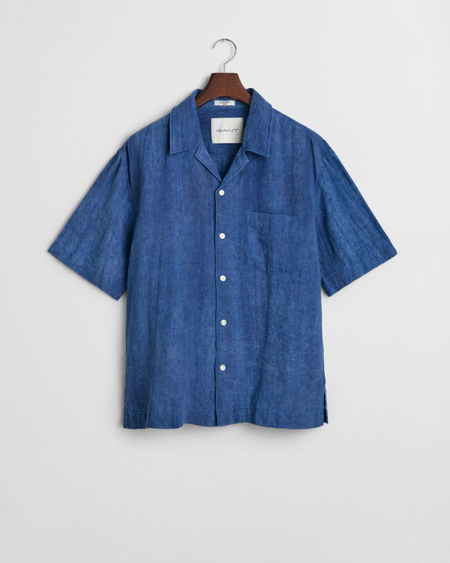 Camisa de manga curta em linho Resort relaxed fit