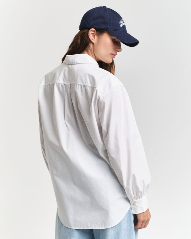 Camisa em popelina com mangas volumosas relaxed fit