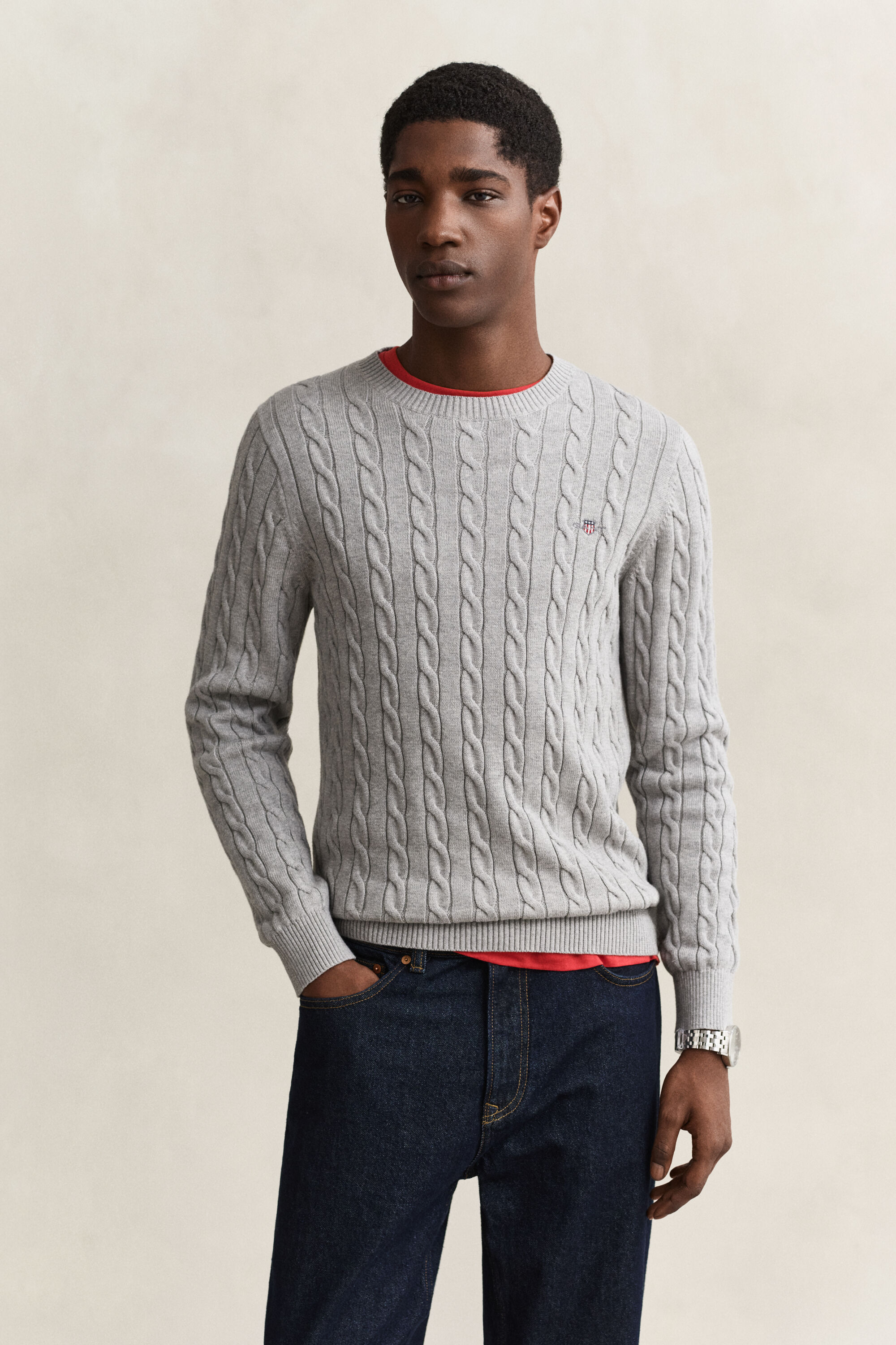 Camisola em malha entrançada Classic