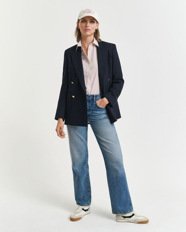 Camisa às riscas em popelina Classic regular fit