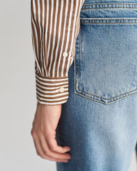 Camisa em popelina às riscas Classic regular fit