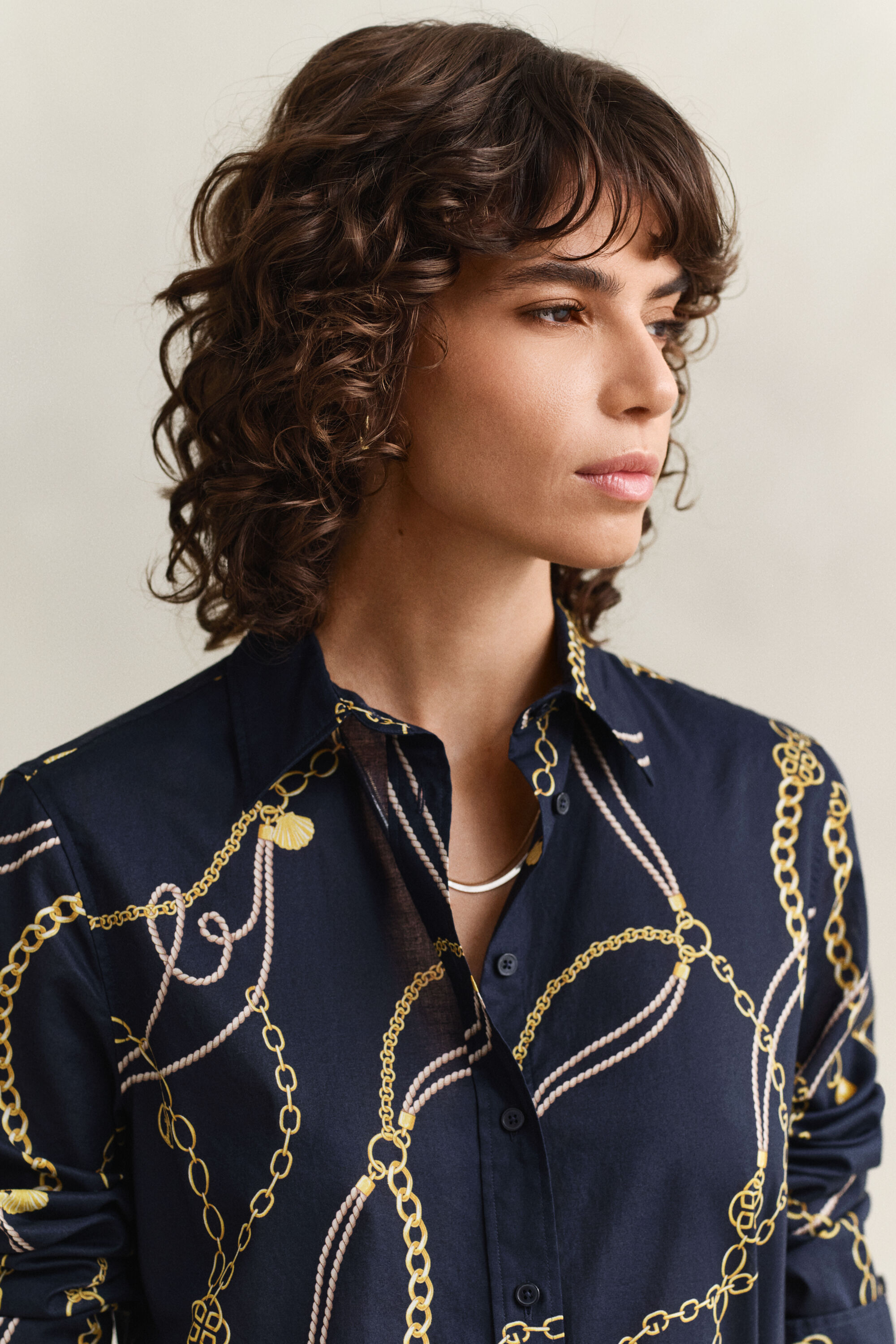 Camisa em voile de algodão