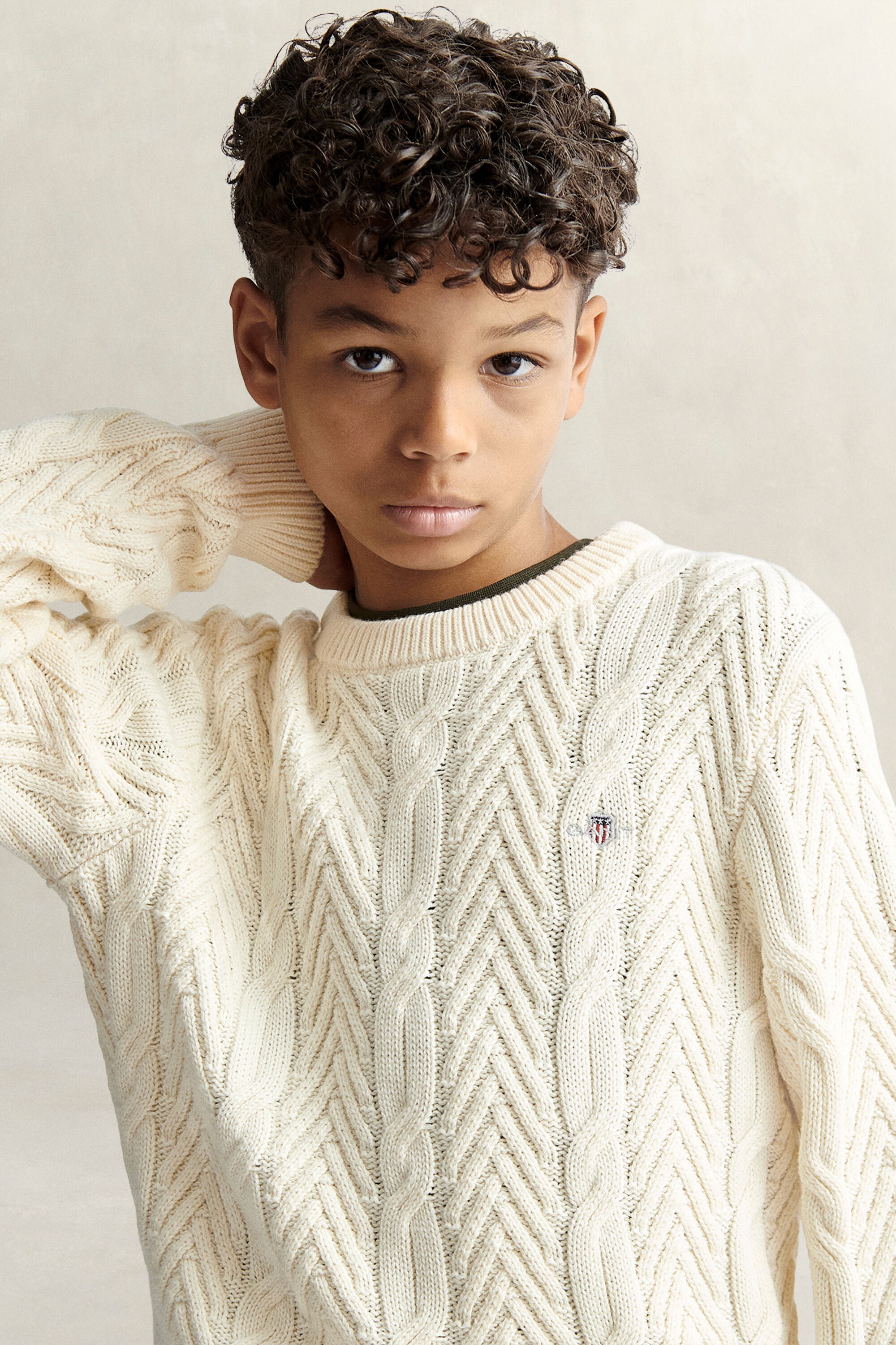 Camisola de malha entrançada Teen Boys