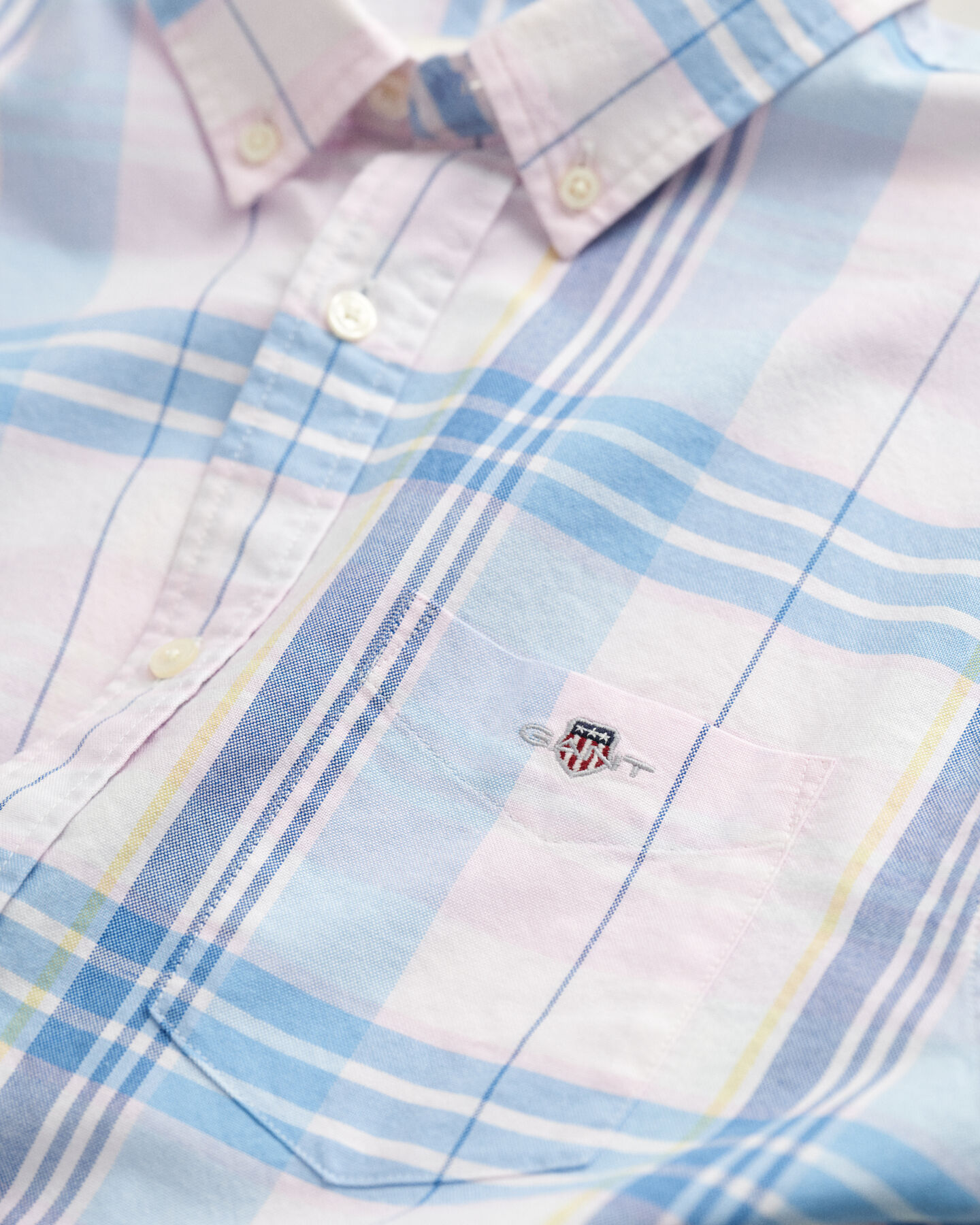 Camisa Oxford com padr&atilde;o de xadrez Teens