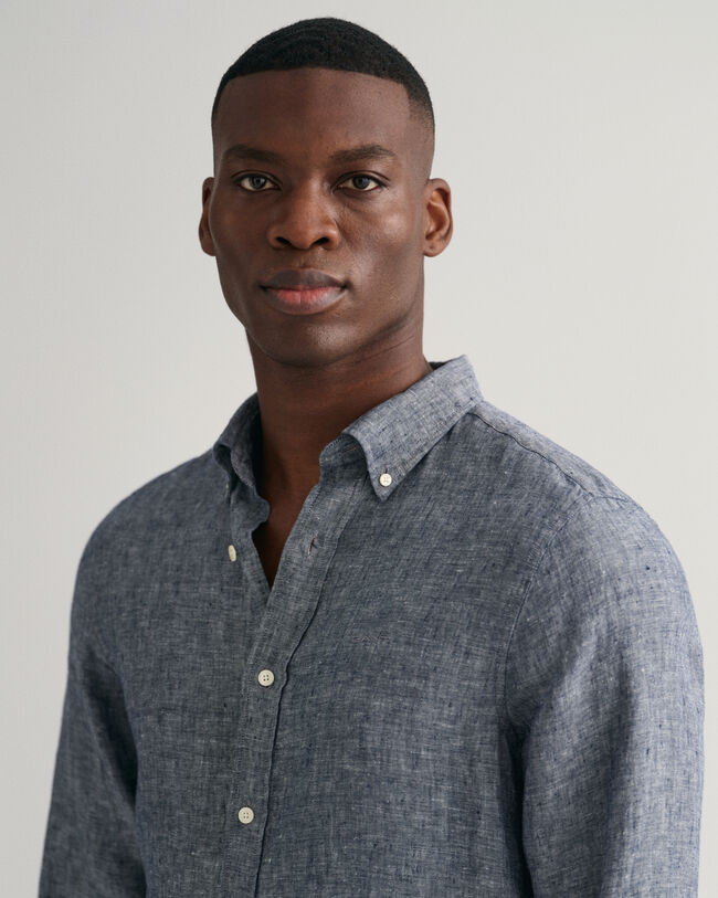 Camisa de linho slim fit