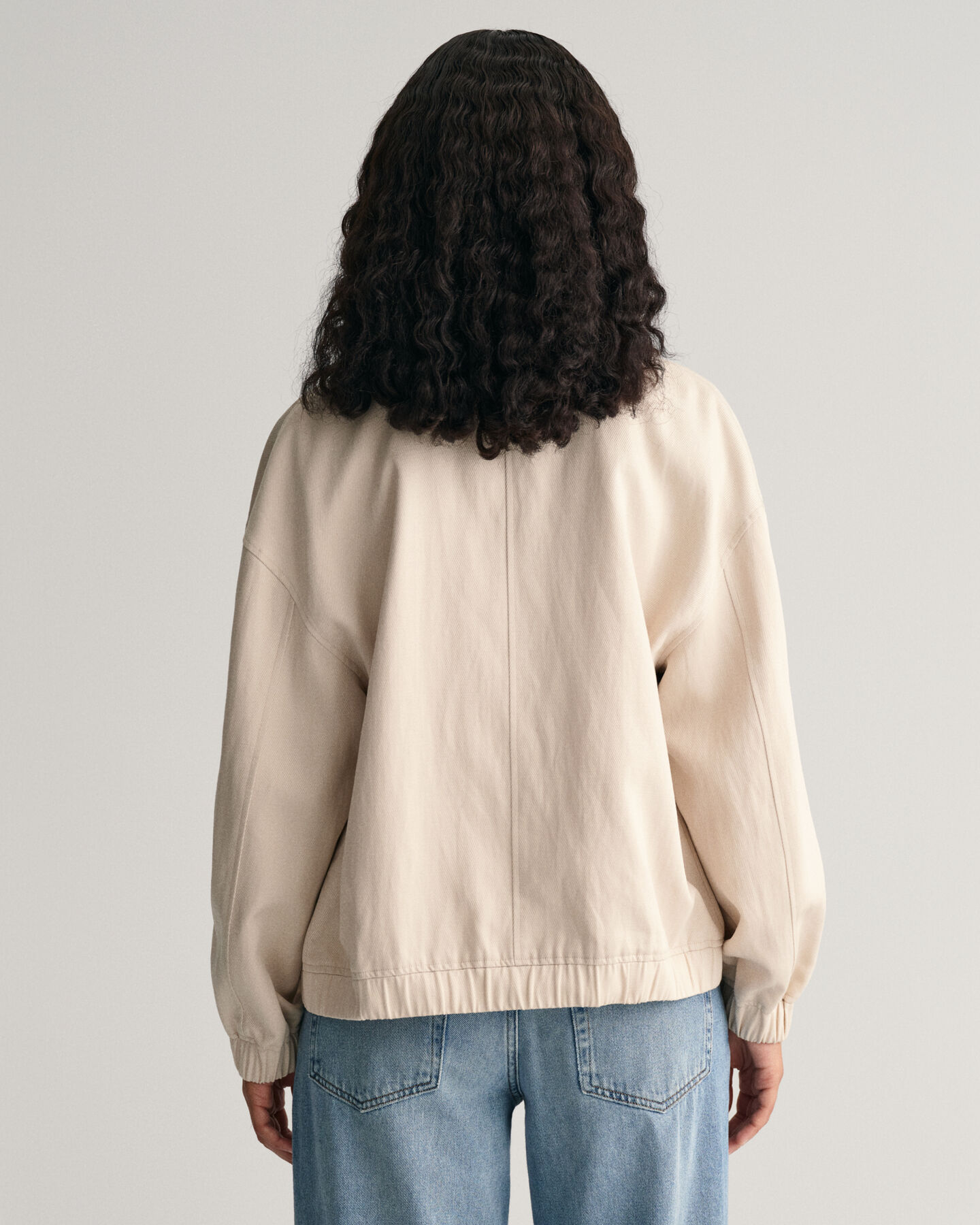 Casaco bomber em mistura de linho