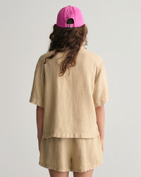 Camisa de linho com manga curta Boxy Teen Girls