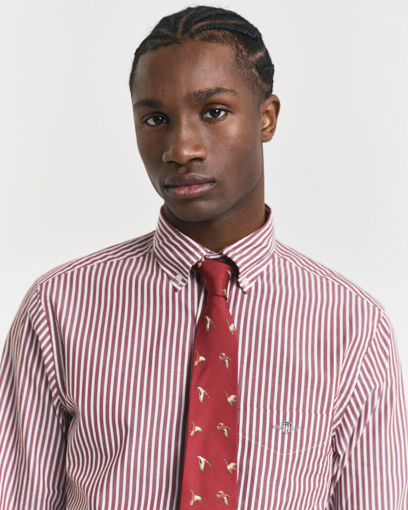 Camisa em popelina às riscas Classic regular fit