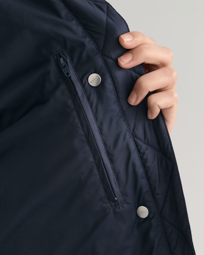 Colete comprido de penas leve