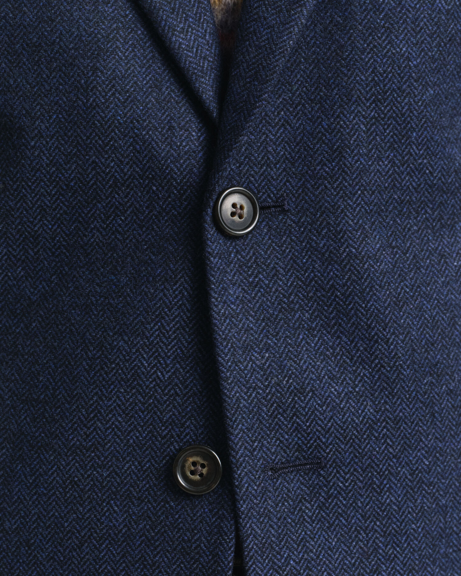 Casaco de fato em flanela com padrão espinha de peixe slim fit