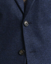 Casaco de fato em flanela com padrão espinha de peixe slim fit