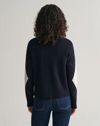 Pulover de malha superfina com decote redondo e padrão Argyle