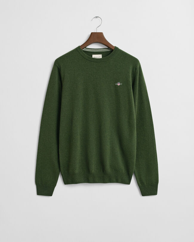 Camisola de malha com decote redondo em lã extrafina