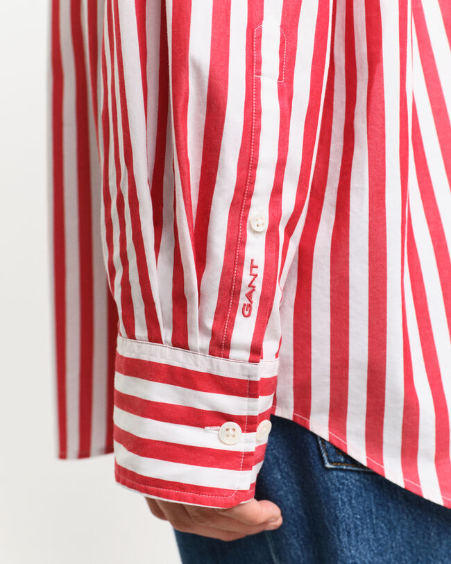 Camisa em popelina às riscas Classic oversized