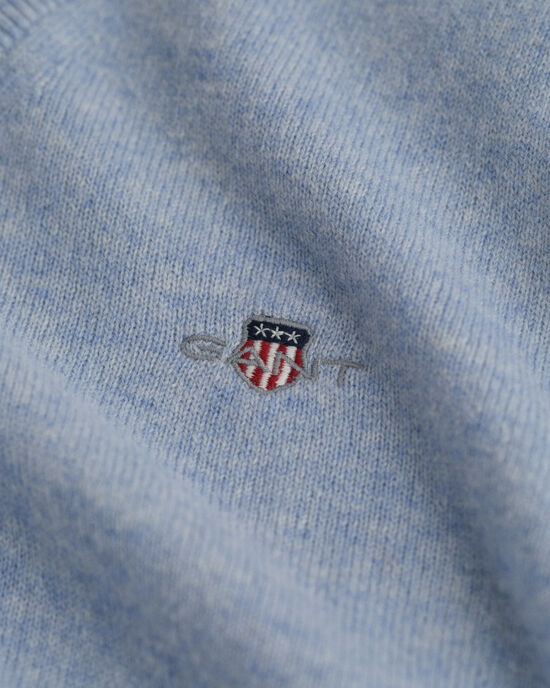 Pullover com decote em V em lã extrafina