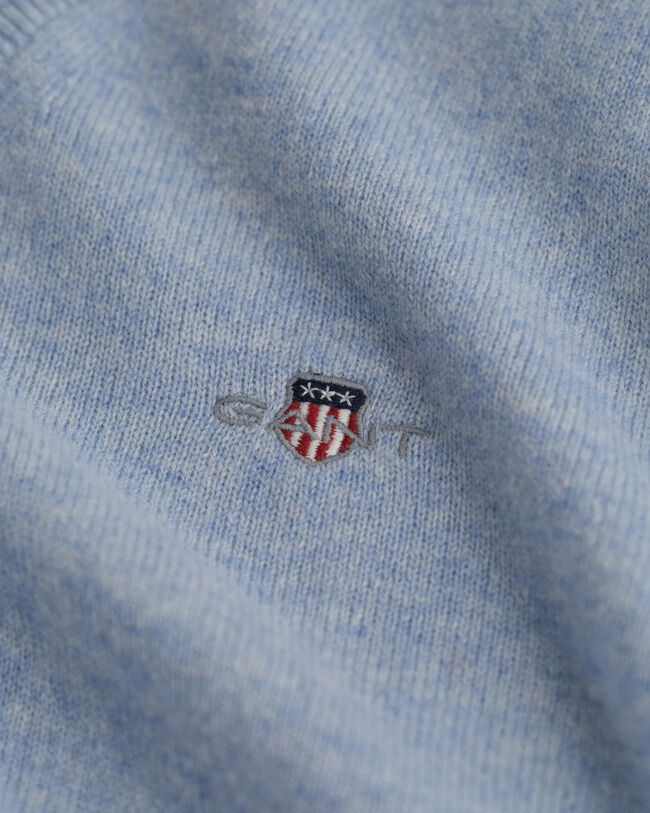 Pullover com decote em V em lã extrafina