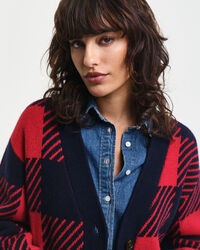 Casaco de malha com decote em V Buffalo Checked