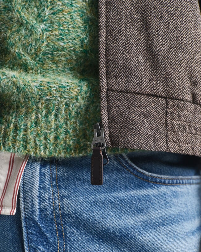 Casaco Harrington em mistura de lã