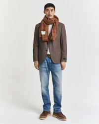 Blazer com padrão de xadrez Houndstooth slim fit