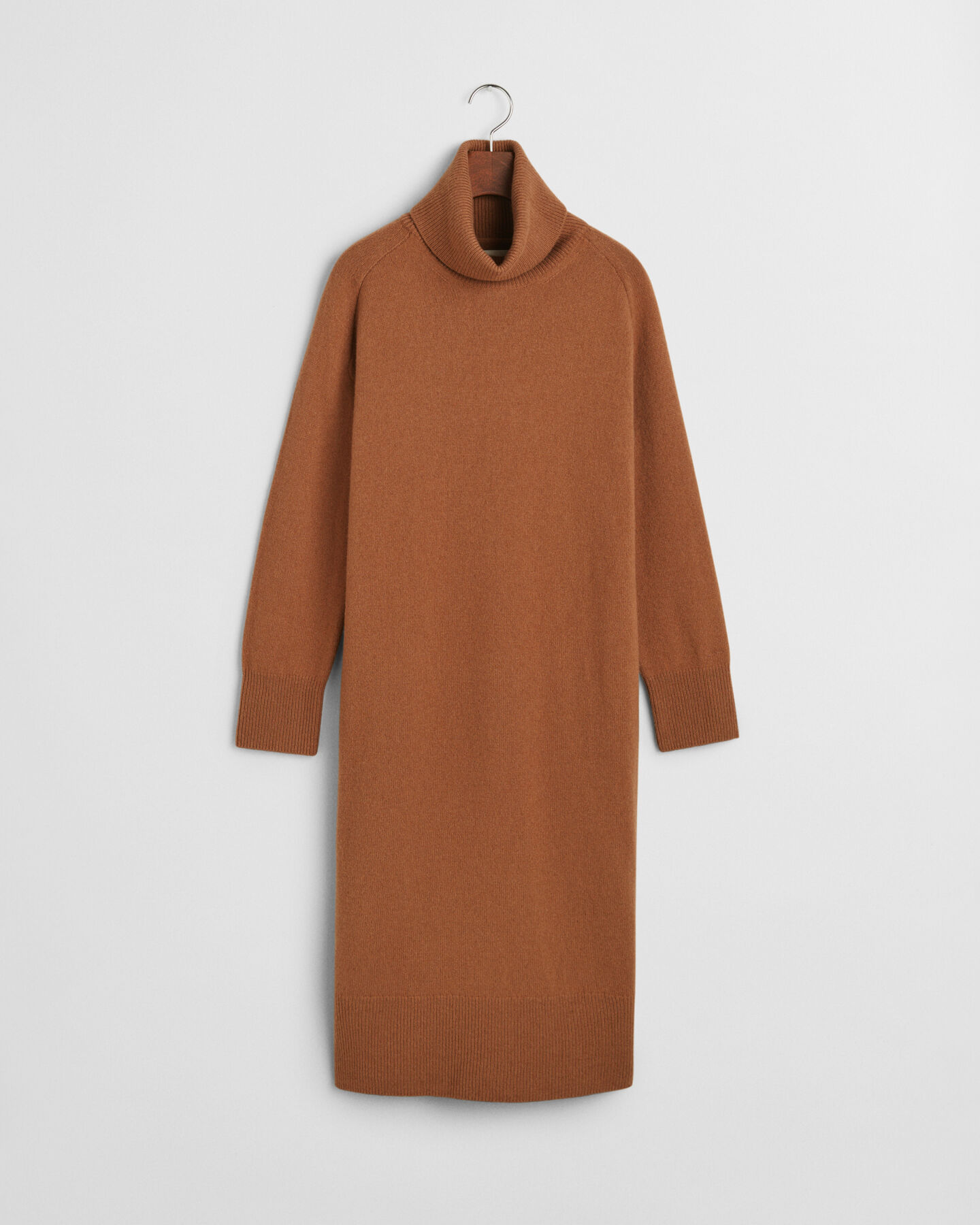 Vestido com gola alta Herringbone Detail