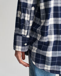 Camisa de flanela com padrão axadrezado oversized