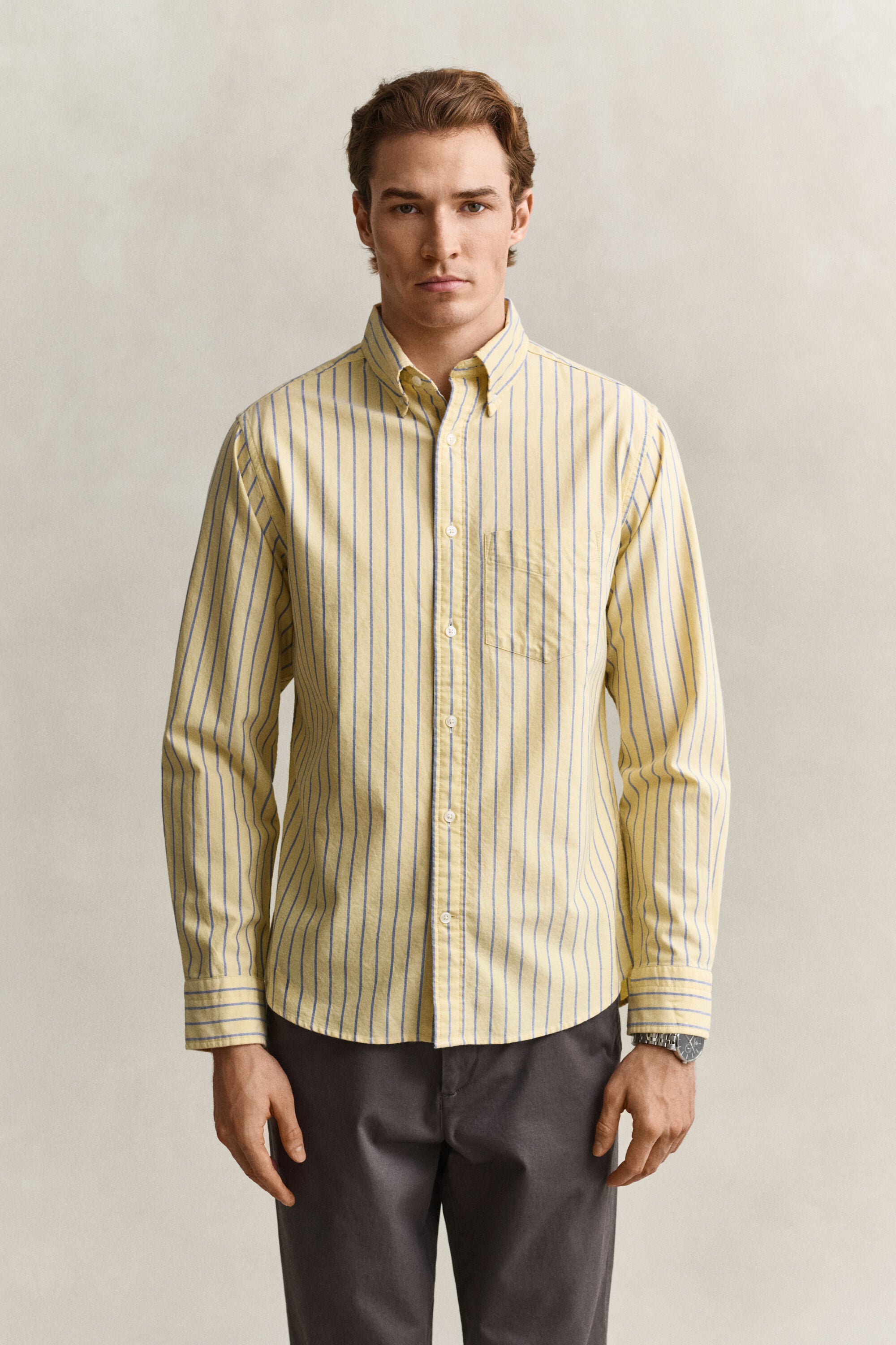 Camisa Oxford às riscas Classic