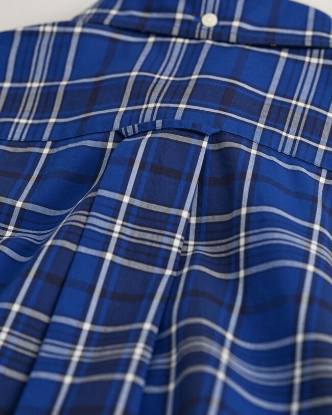 Camisa em popelina com padrão de xadrez regular fit