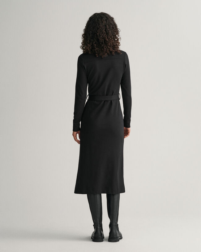 Vestido em jersey com colarinho de polo slim fit