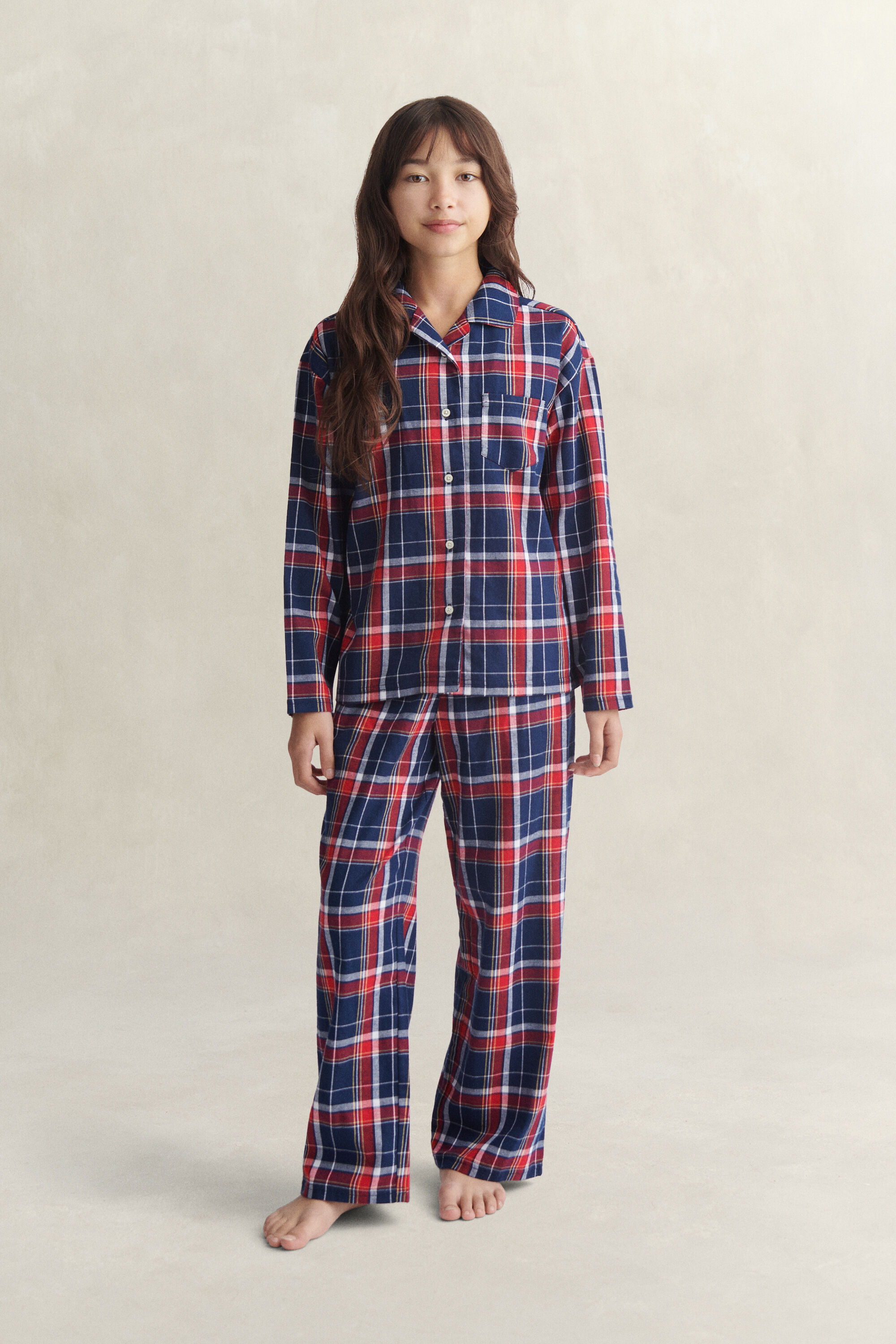Pijama de flanela com padrão de xadrez Teens