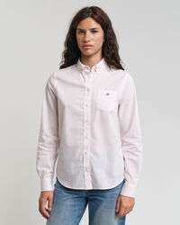 Camisa em popelina &agrave;s riscas regular fit Seasonal Essential