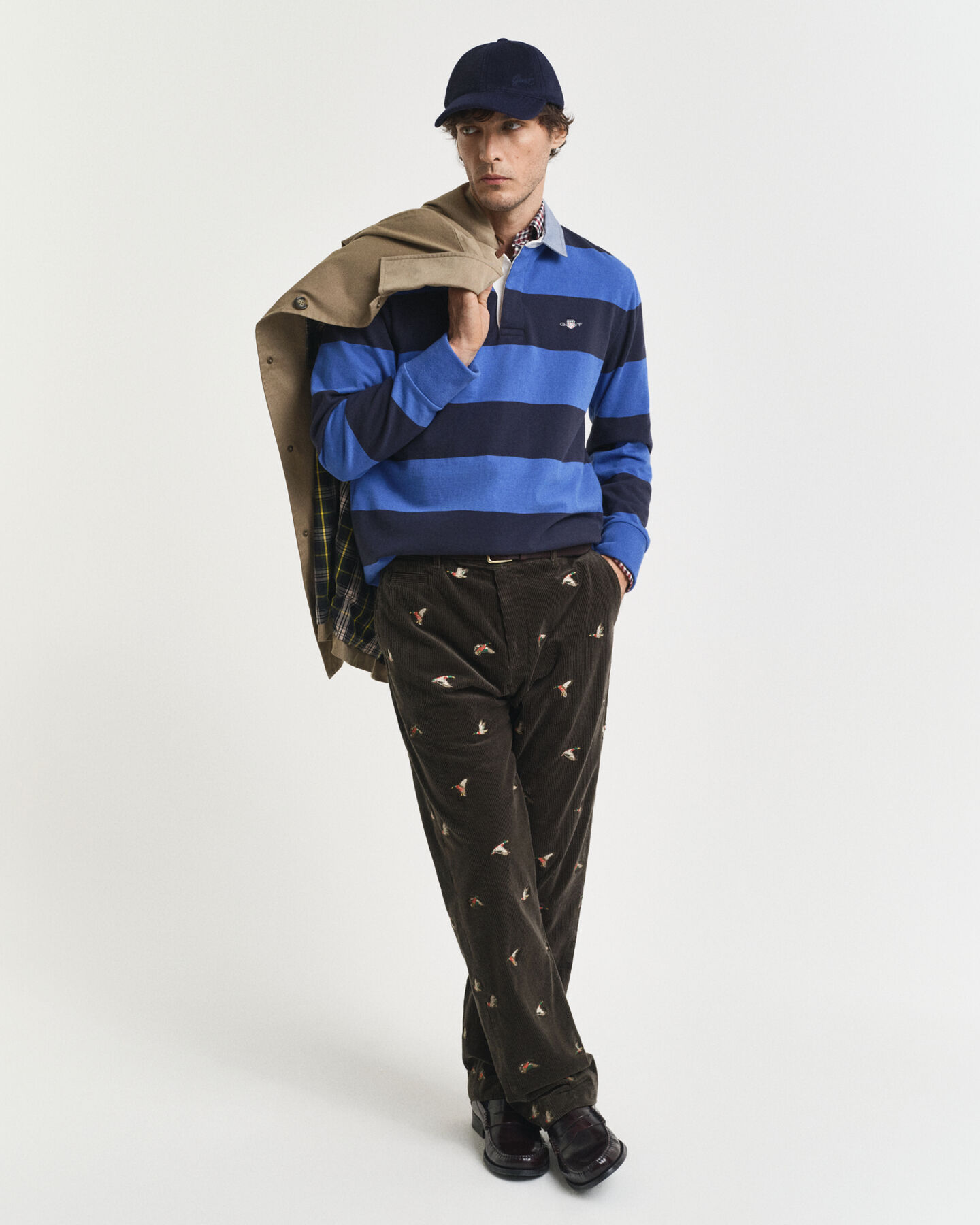 Heavy Rugger às riscas com colarinho em chambray