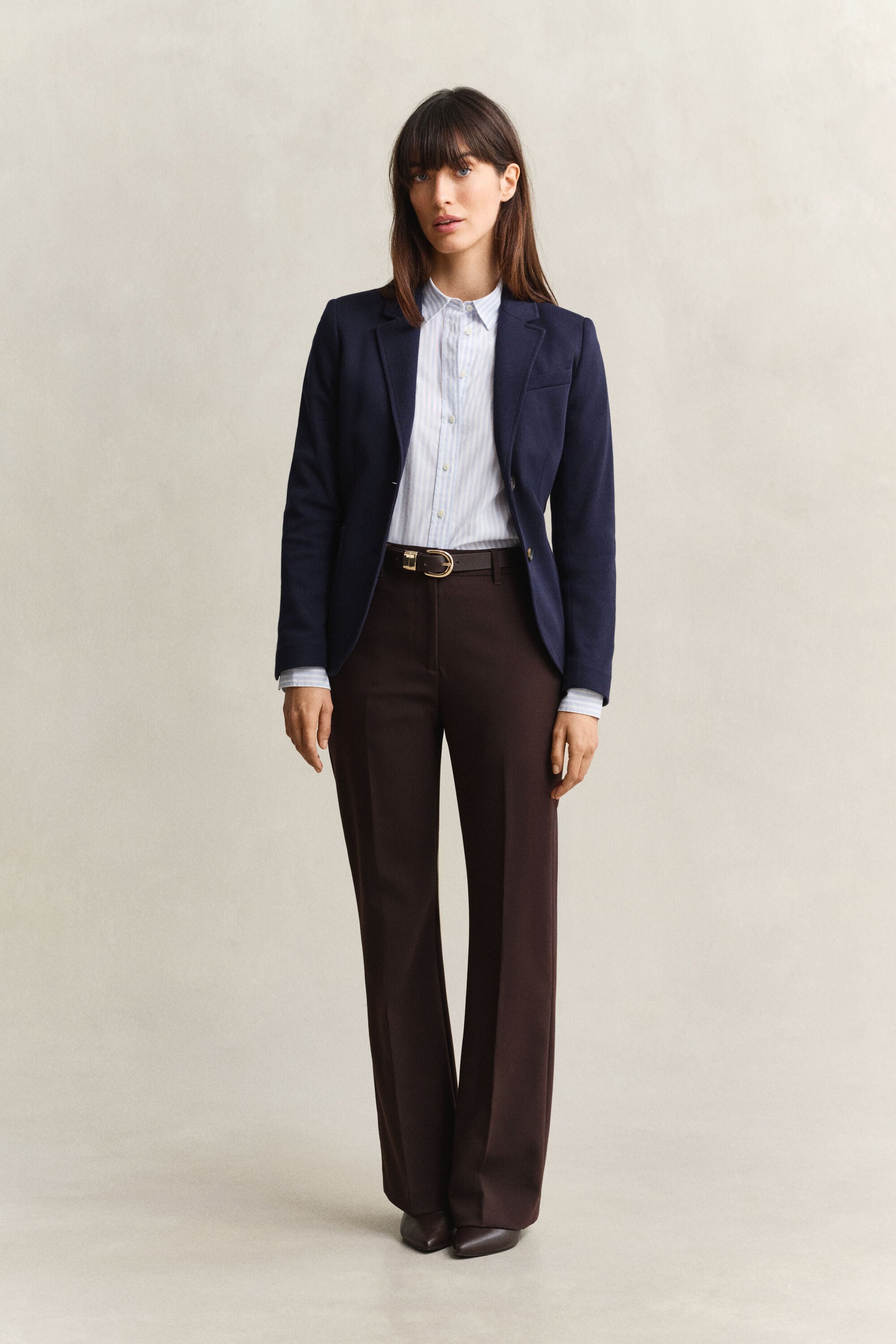 Camisa em popelina às riscas Classic regular fit