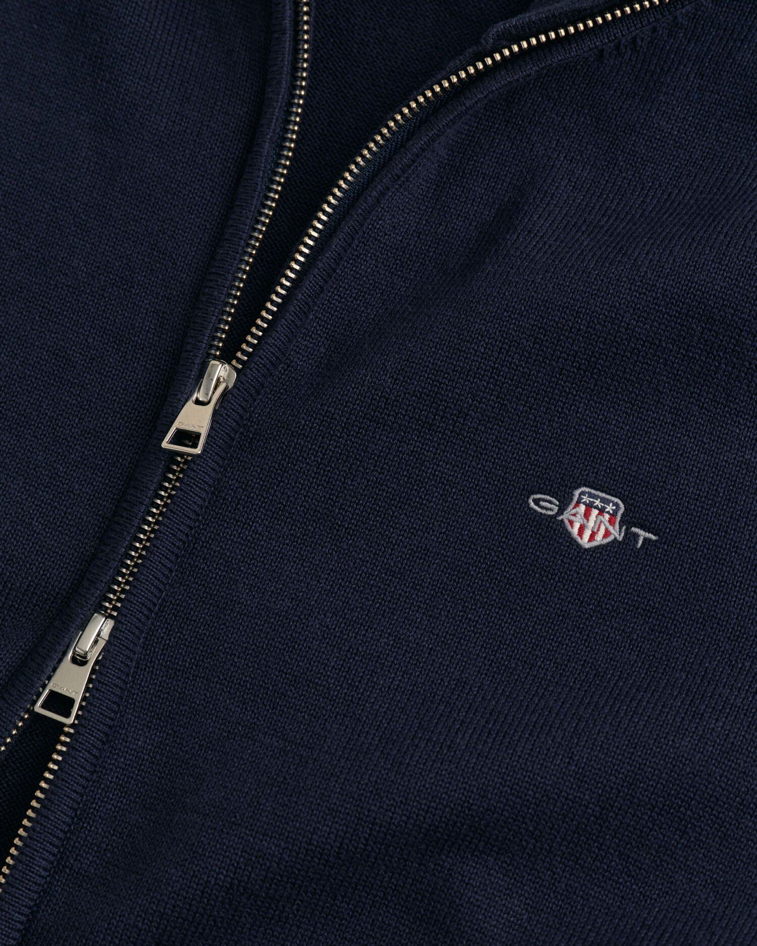 Casaco de malha com fecho de correr Casual Cotton