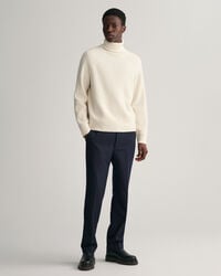 Pulover texturizado de gola alta